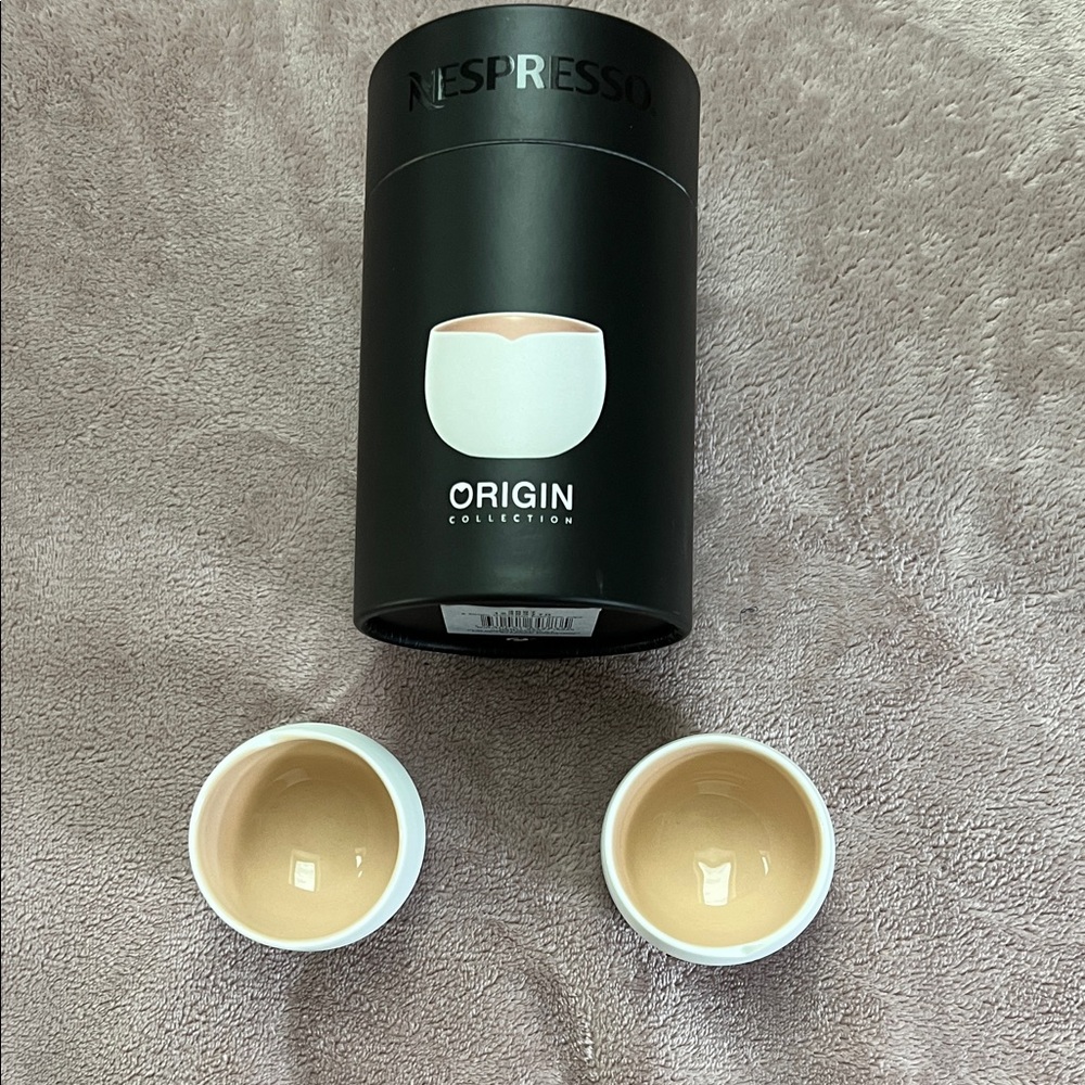 Nespresso White Espresso Cups with Beige Interior - Origin Collection